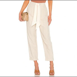 NWT L'Academie Mina Linen Bow Tie Pants Size Large